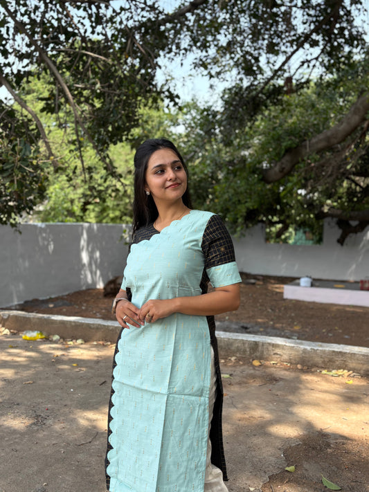 Reena - Black With Green Top