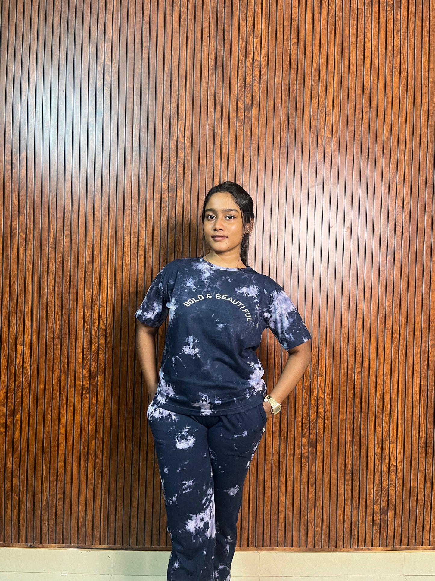Navy Blue Tie and Dye co ord set