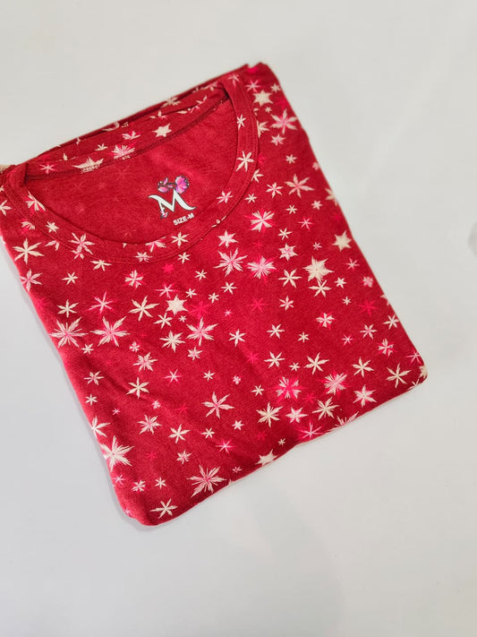 Maroon Shwal Type Feeding Frock (Inner Double Side Zip)