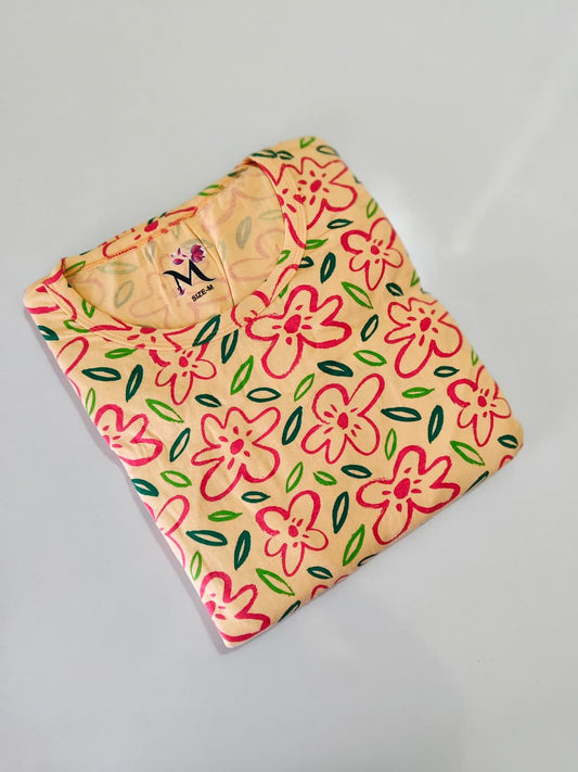 Orange Light Shade Shwal Type Feeding Frock (Inner Double Side Zip)