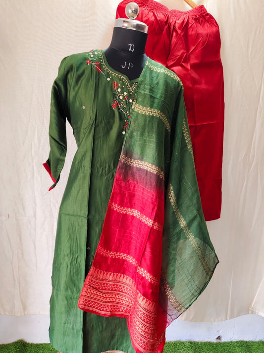 Cotton Hand Work Design Kurti Set