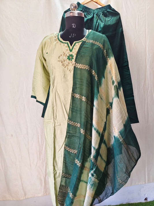 Cotton Hand Work Design Kurti Set