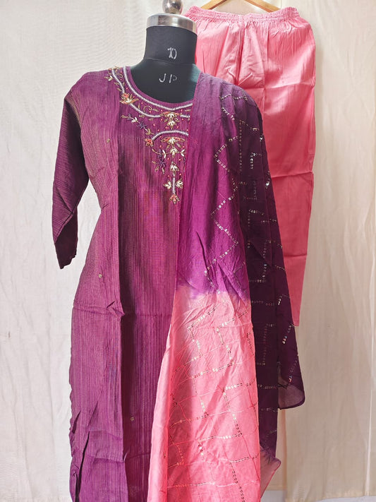 Cotton Hand Work Design Kurti Set