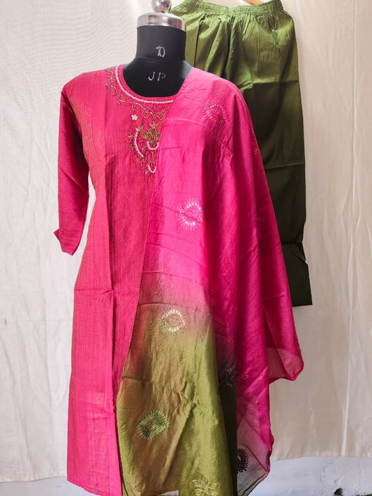 Cotton Hand Work Design Kurti Set