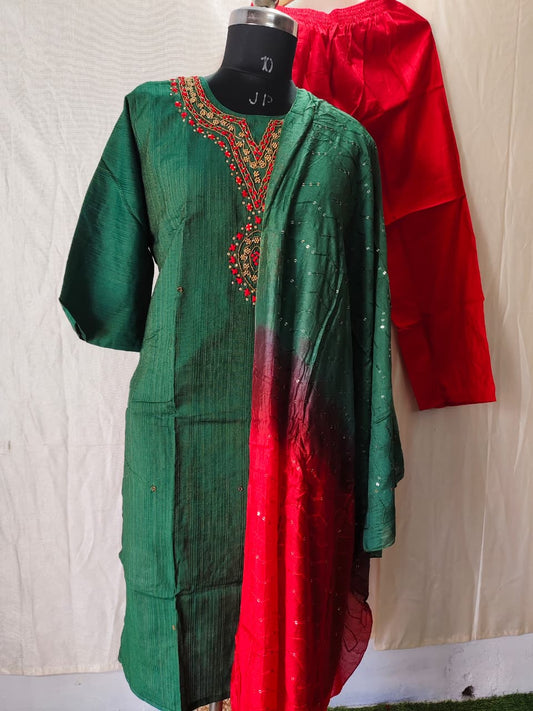 Cotton Hand Work Design Kurti Set