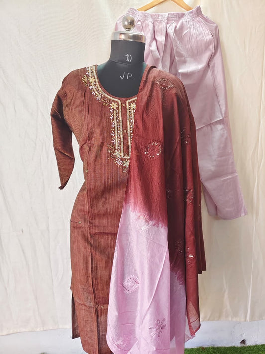 Cotton Hand Work Design Kurti Set