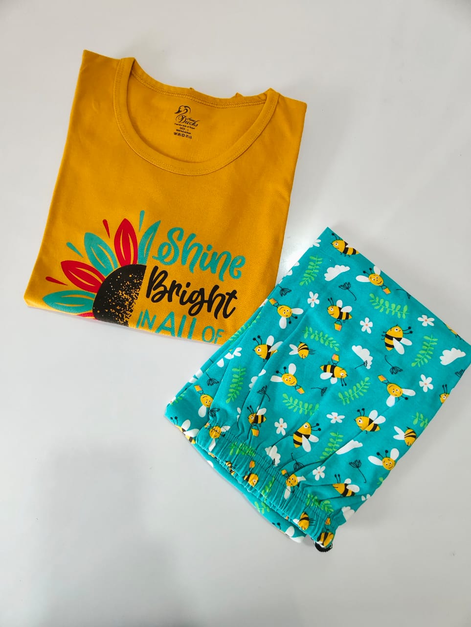 Womens Contrast Night Dress Set