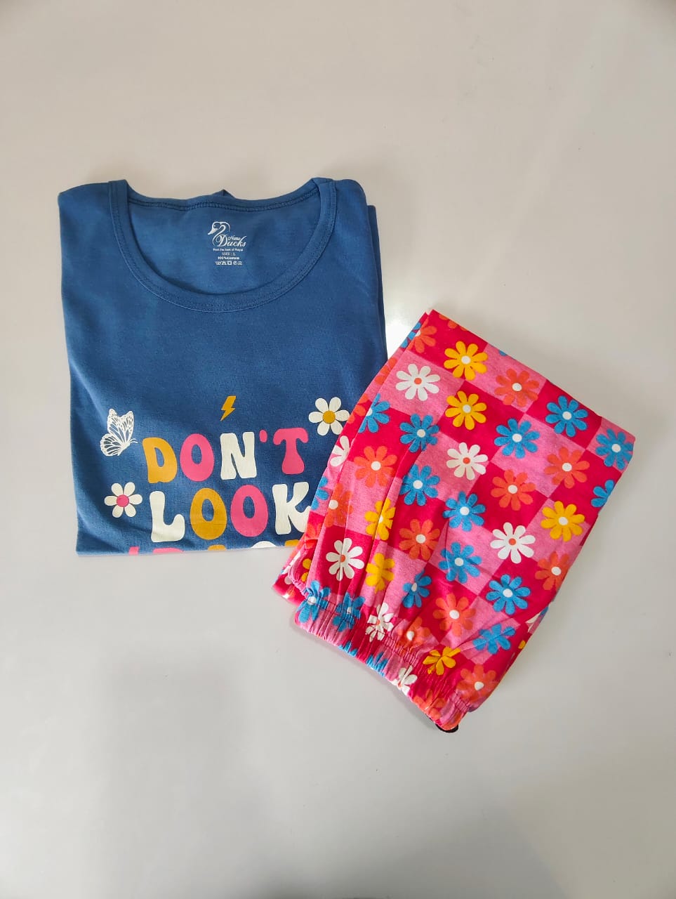 Womens Contrast Night Dress Set