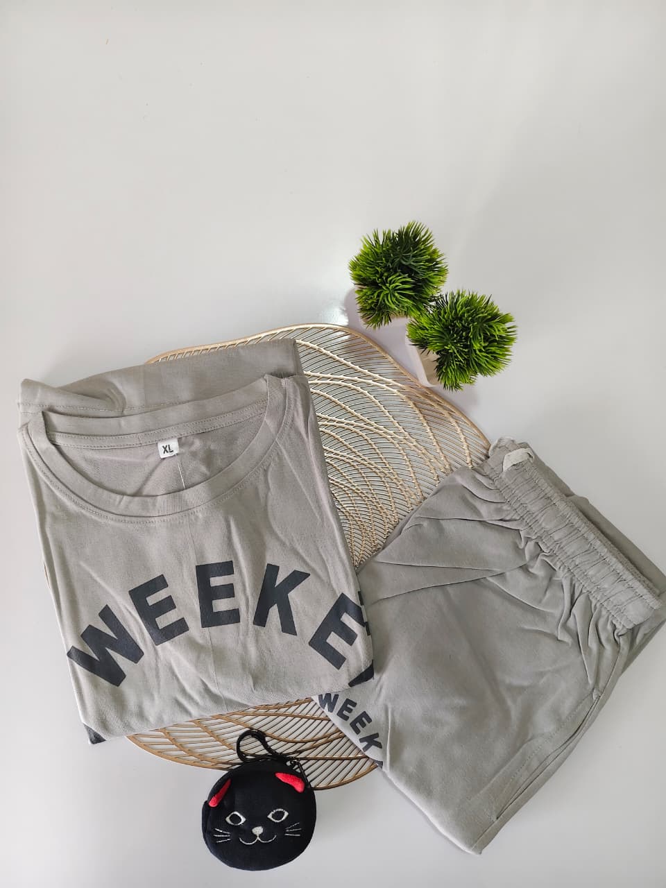 Ash Color Tshirt With Joggers Pant