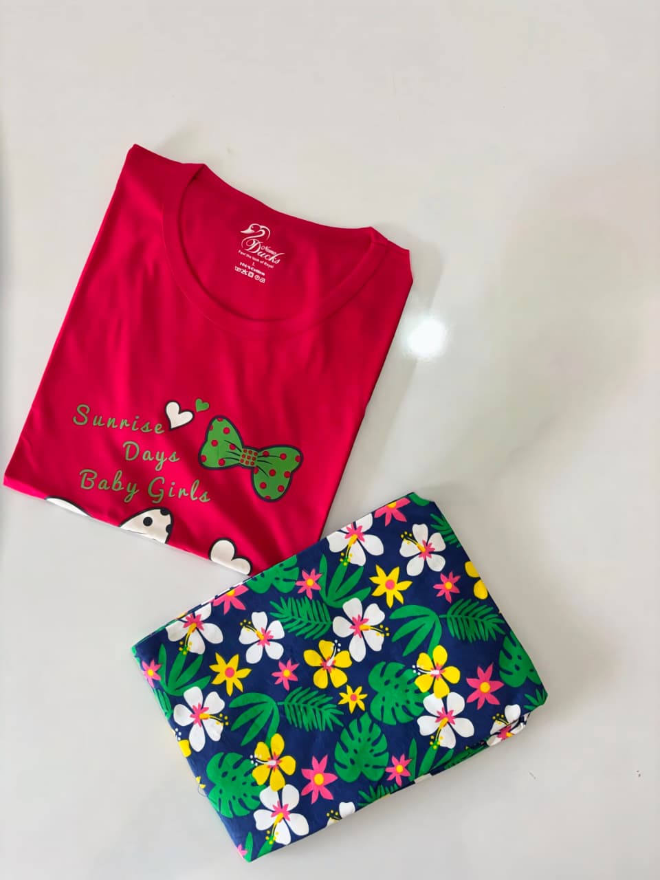 Womens Contrast Night Dress Set