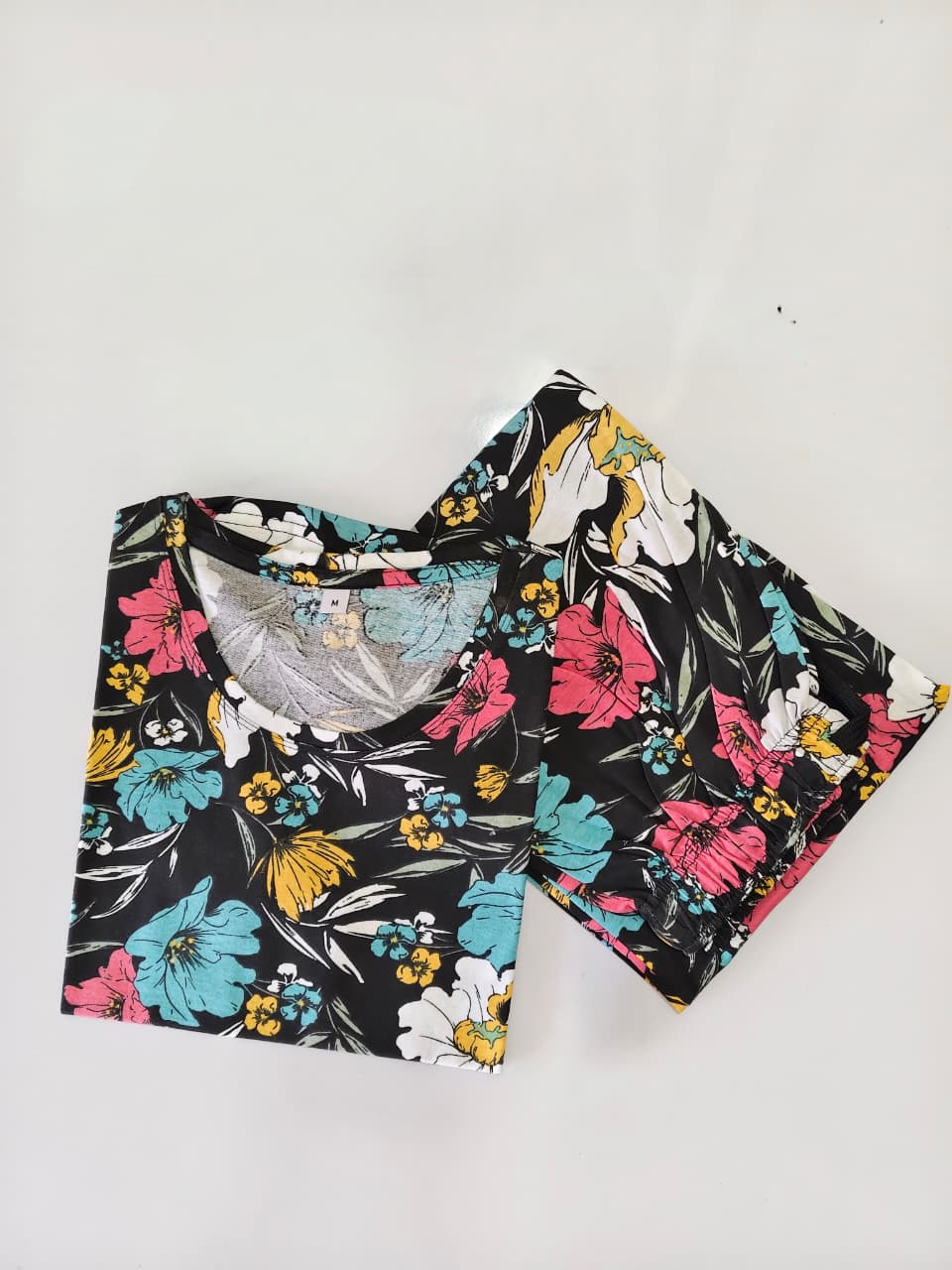 Black Flower Womens Co Ord Set