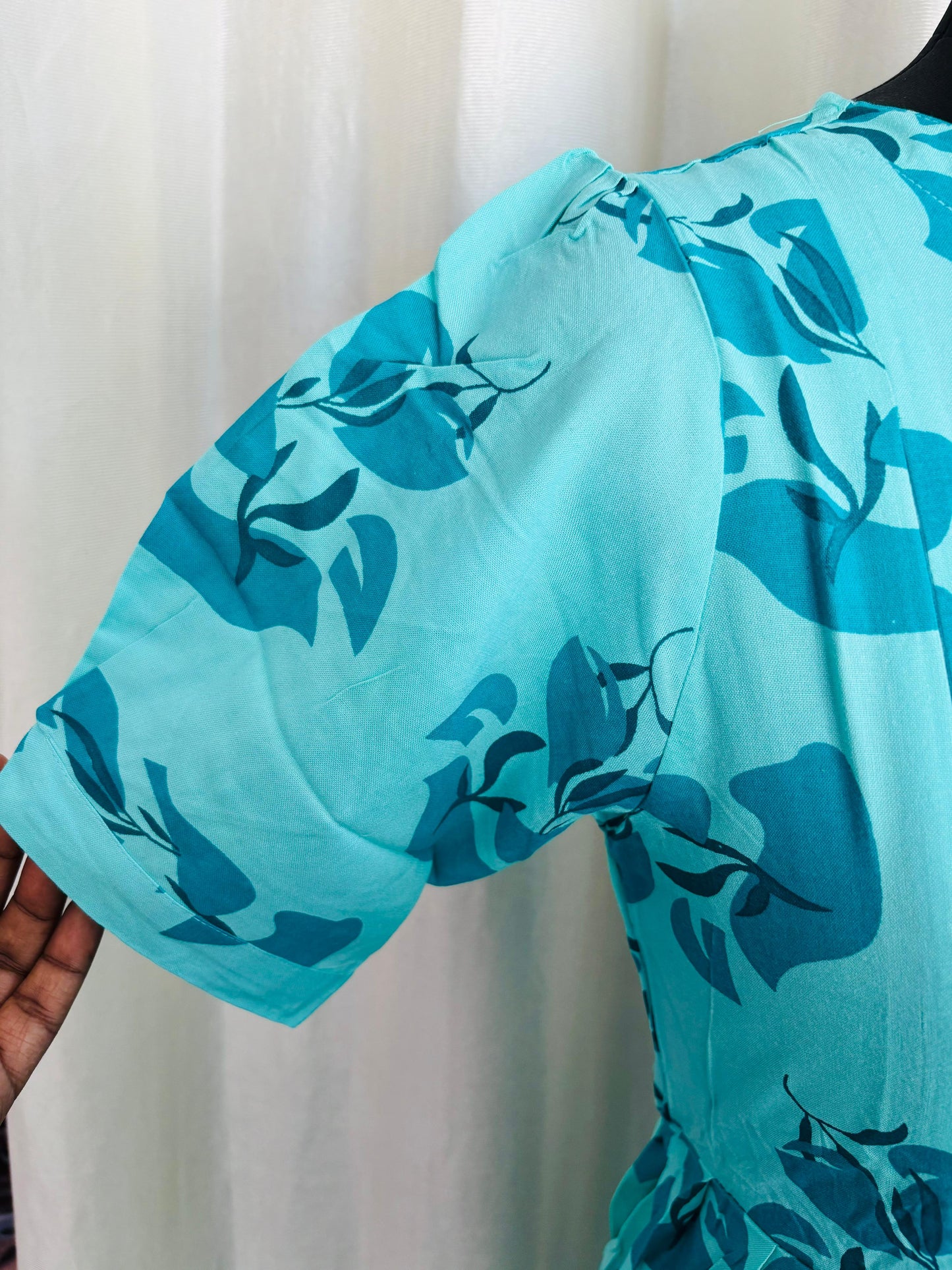 Feeding kurthi - Sky Blue Floral