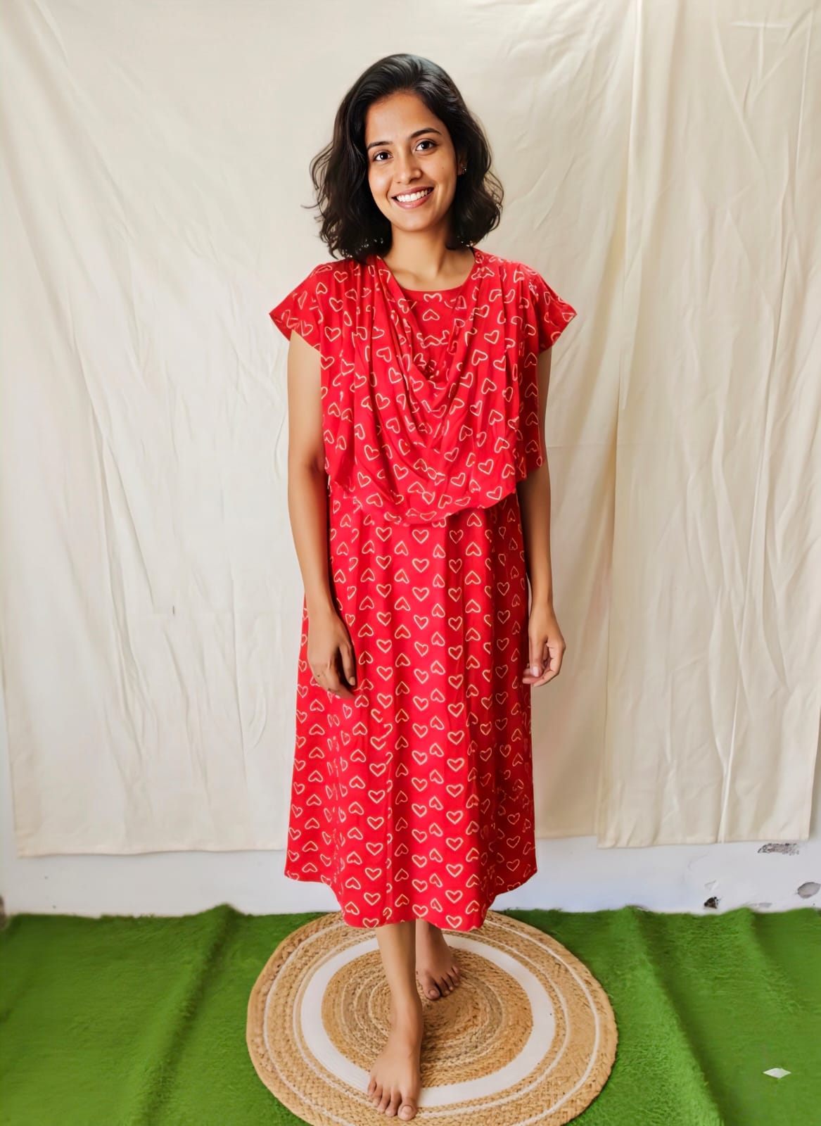 Shwal Type Feeding Frock (Inner Double Side Zip)