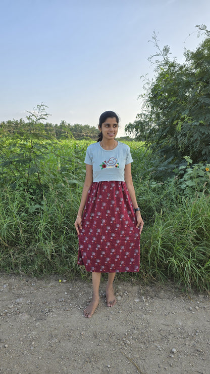 Dual Colour Feeding Frock