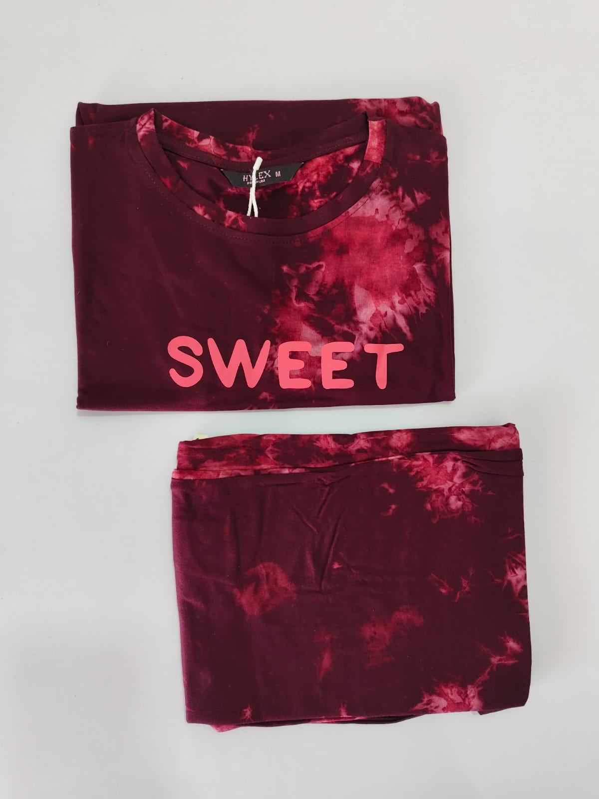 Maroon Tie and Dye co ord set
