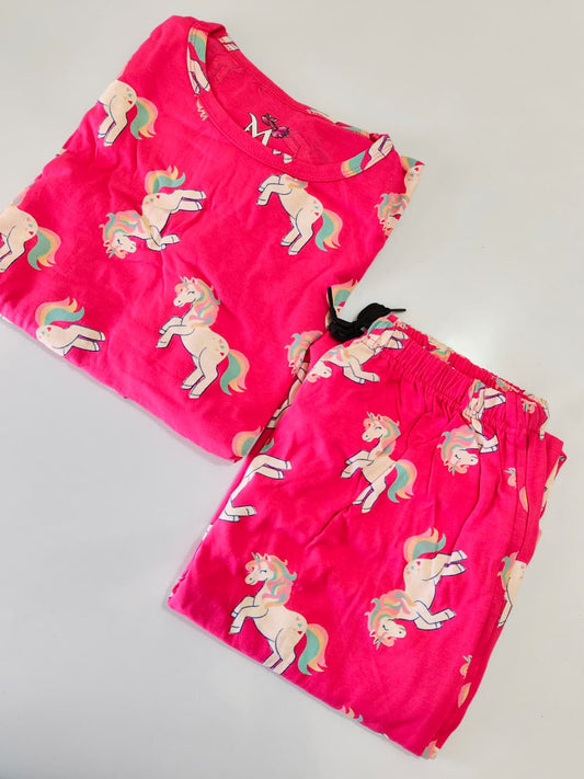 Pink Unicorn Print Peplum