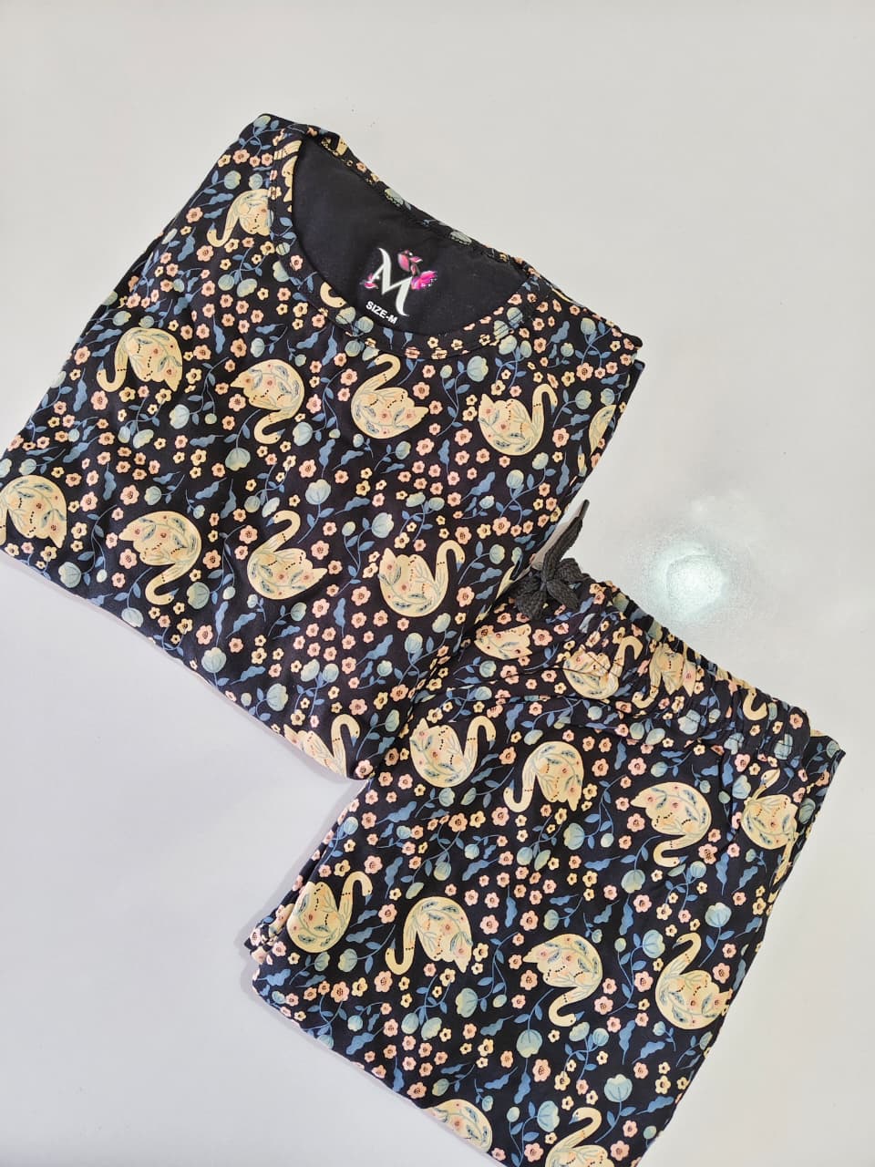 Blue All Over Print Crane  Peplum