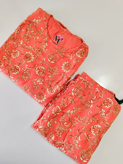 Orange Flower Peplum