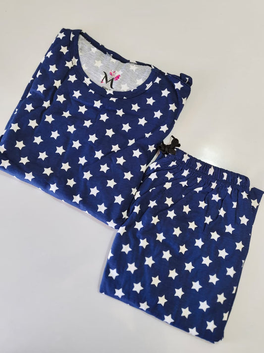 Blue Star Print Peplum