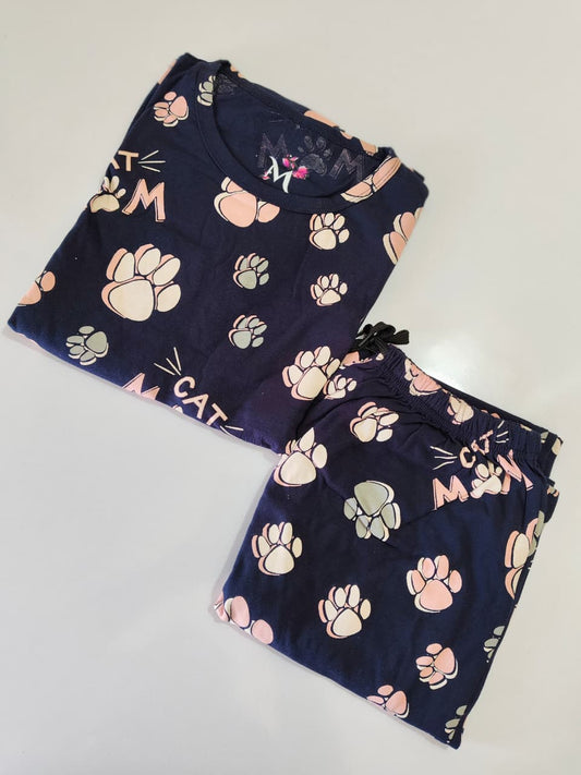 Blue Paw Print Peplum