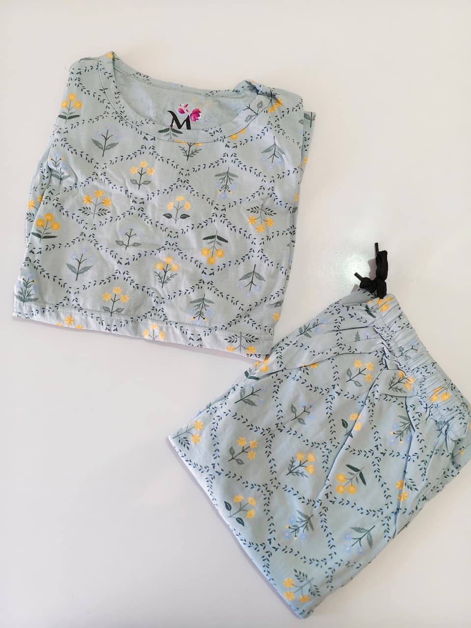 Ash Flower Print  Feeding Peplum Sets