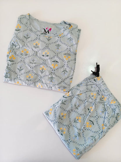 Ash Flower Print  Feeding Peplum Sets