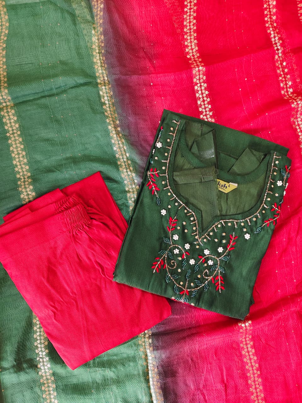 Cotton Hand Work Design Kurti Set