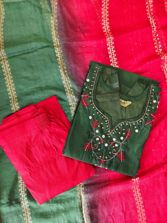 Cotton Hand Work Design Kurti Set