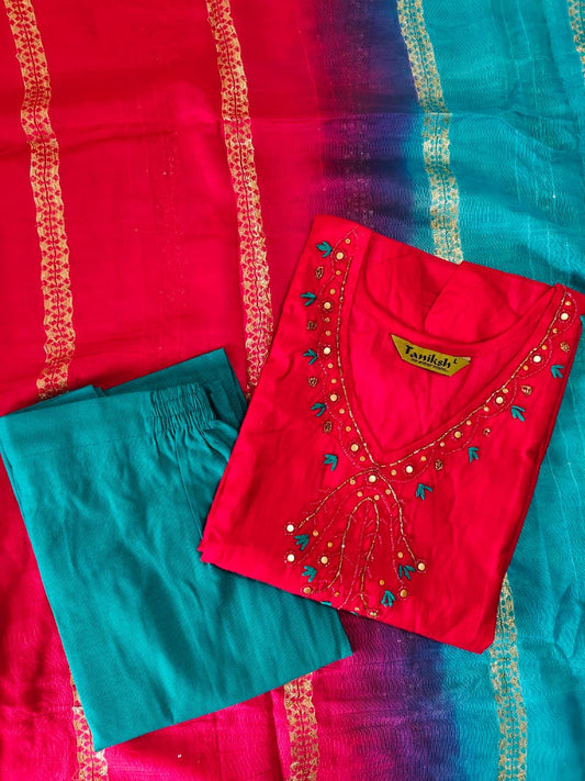 Cotton Hand Work Design Kurti Set