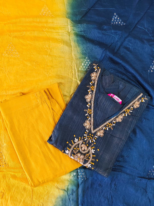 Cotton Hand Work Design Kurti Set