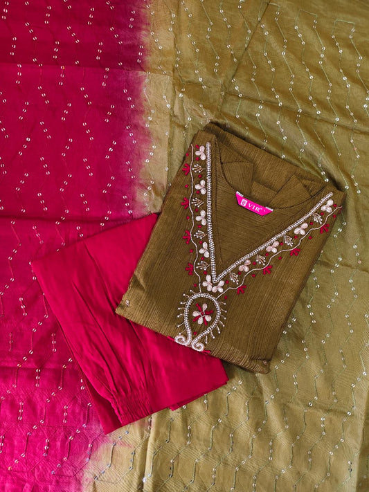 Cotton Hand Work Design Kurti Set