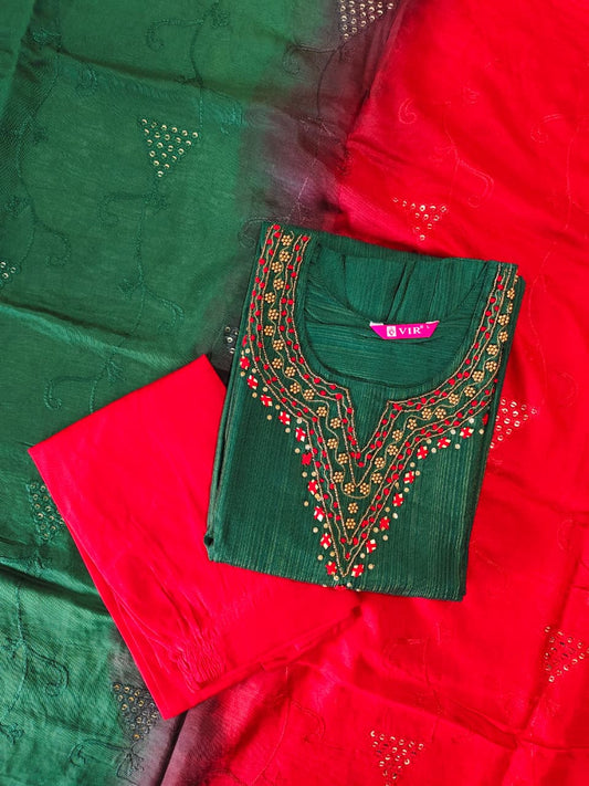 Cotton Hand Work Design Kurti Set