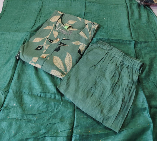 Vertican Silk Kurti Set