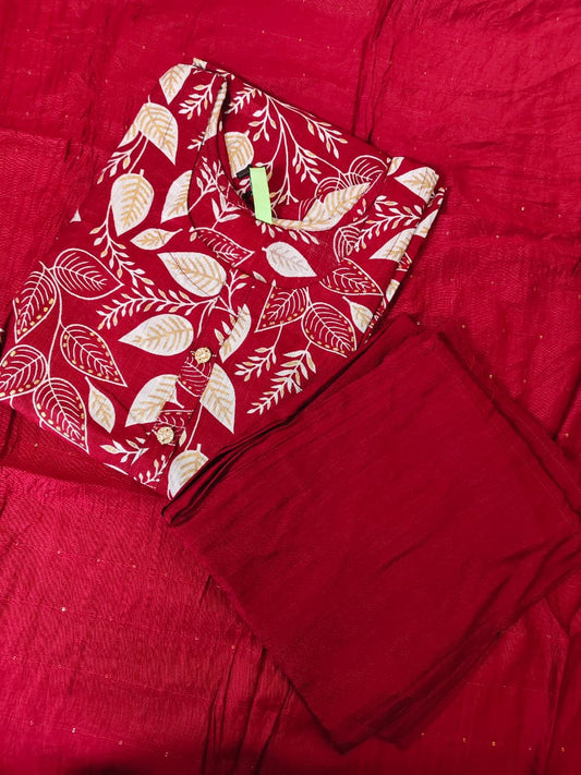 Vertican Silk Kurti Set
