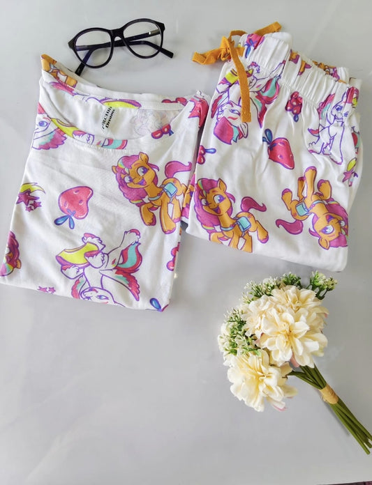 White Unicorn Womens Co Ord Set