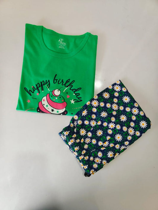 Womens Contrast Night Dress Set