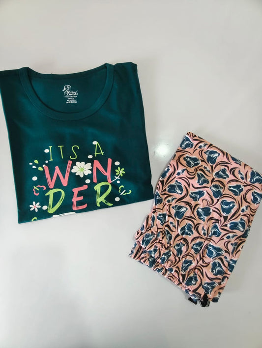 Womens Contrast Night Dress Set