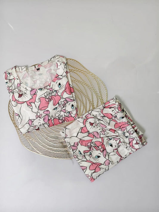 White Kitty Womens Co Ord Set