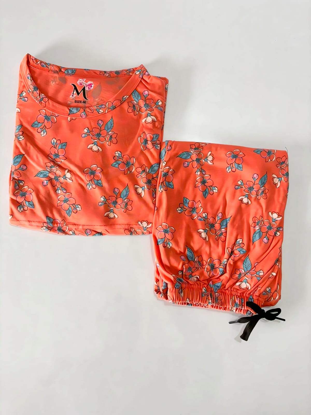 Orange Floral Feeding Peplum Set