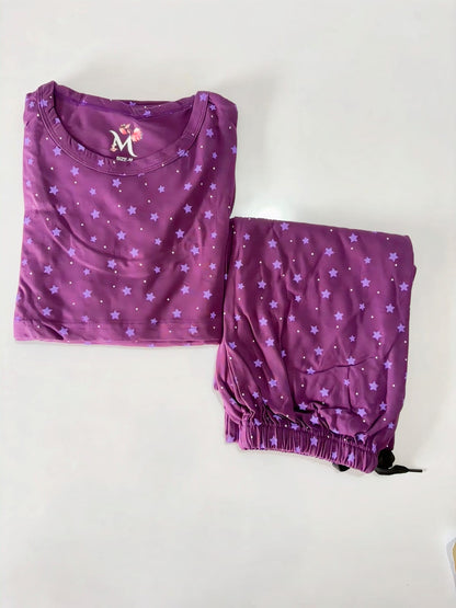 Purple Star Feeding Peplum Set