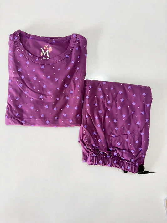 Purple Star Feeding Peplum Set