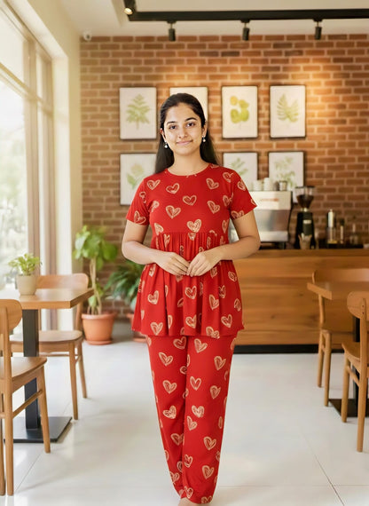 Red Heart Feeding Peplum Set