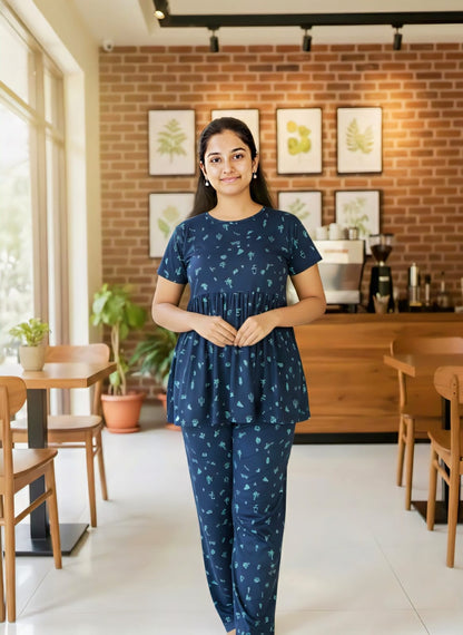 Blue Mini Image Feeding Peplum Set