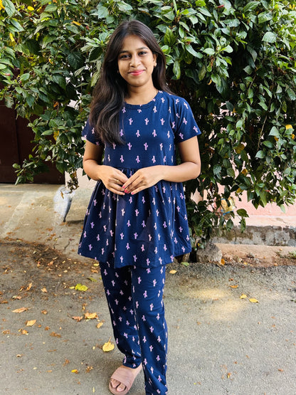 Blue Cactus Peplum
