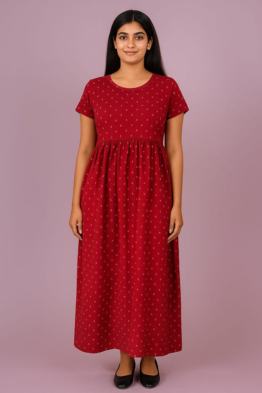 Maroon Non Feeding Frock