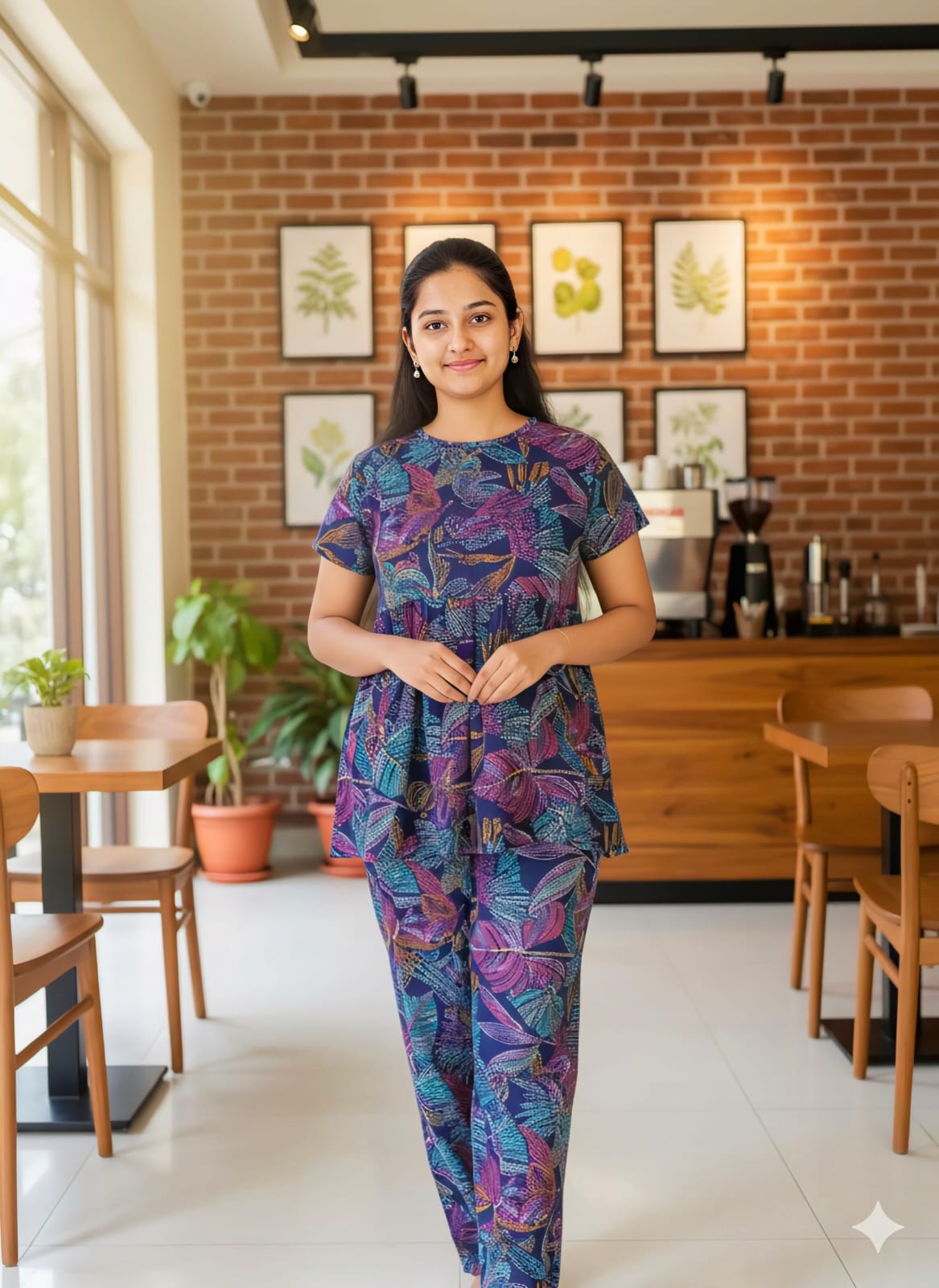 Blue Multicolor Feeding Peplum Sets
