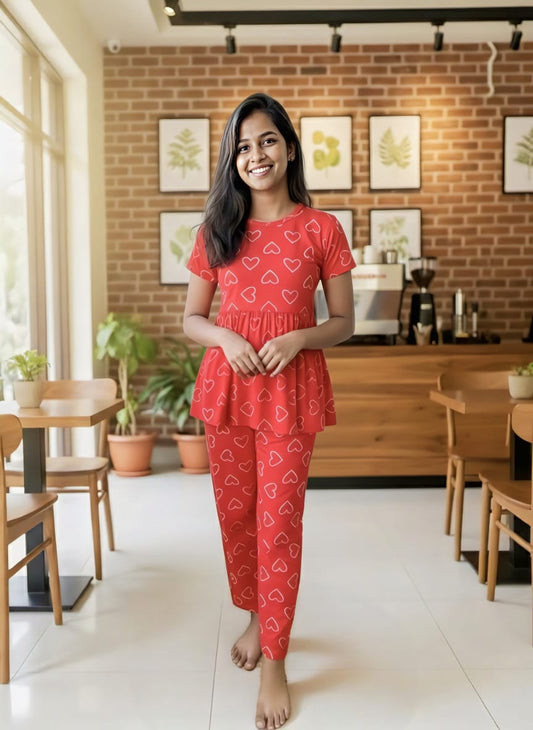 Red Heart Feeding Peplum Sets