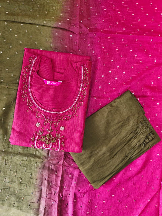 Cotton Hand Work Design Kurti Set