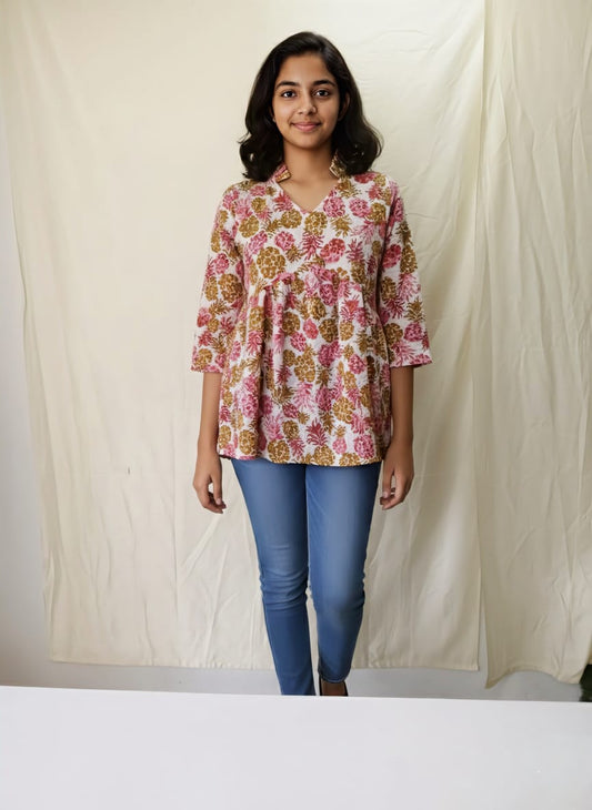 Western Popcorn Peplum Top