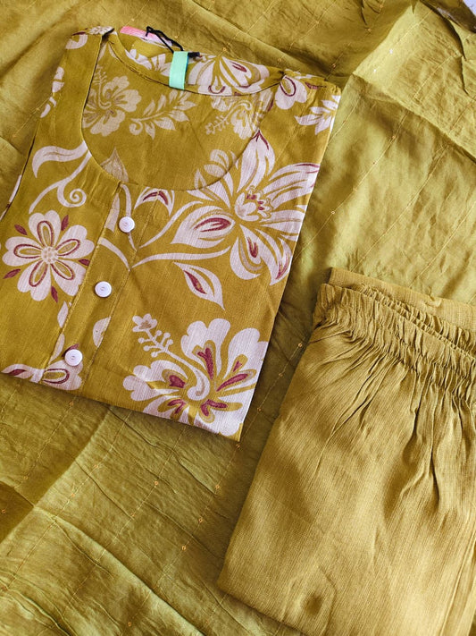Vertican Silk Kurti Set